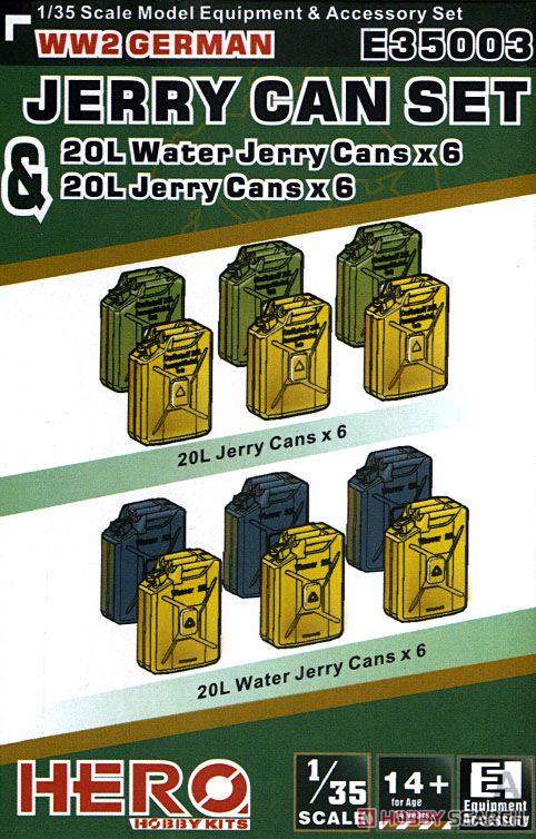 E35003  дополнения из пластика  WWII German Jerry Can Set  (1:35)