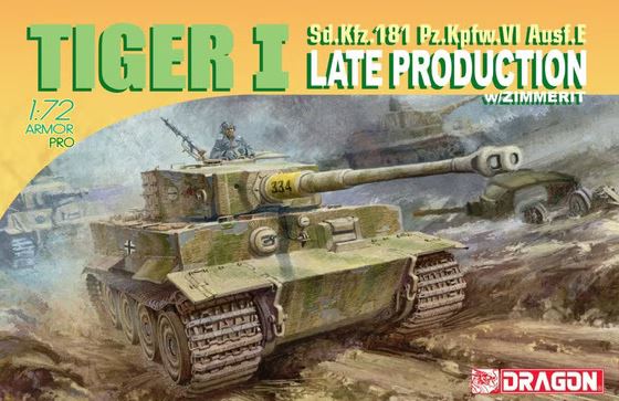 7203  техника и вооружение  Tiger I Sd.Kfz. 181 Ausf. E Late Production w/Zimmerit  (1:72)