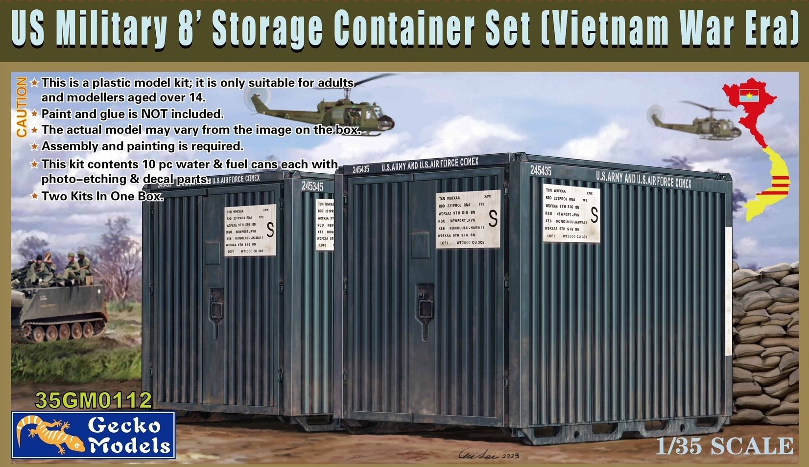 35GM0112  наборы для диорам  US Military 8' Storage Container Set Vietnam War Era  (1:35)