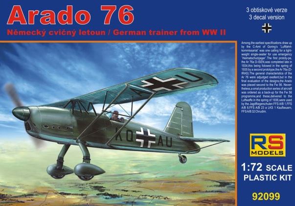 92099  авиация  Arado Ar 76  (1:72)