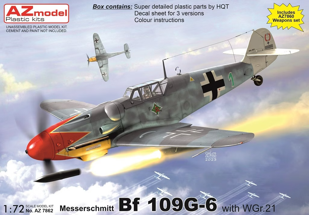 AZ7862  авиация  Messerschmitt Bf-109G-6 with WGr.21  (1:72)