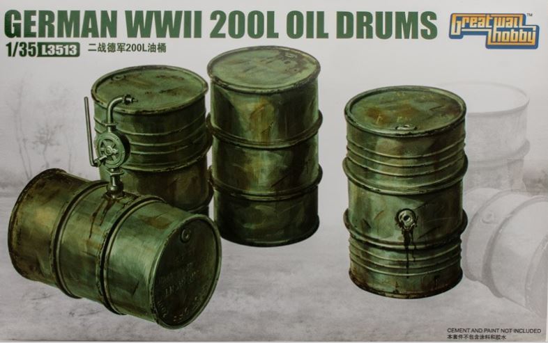 L3513  наборы для диорам  German WWII 200L Oil Drums  (1:35)