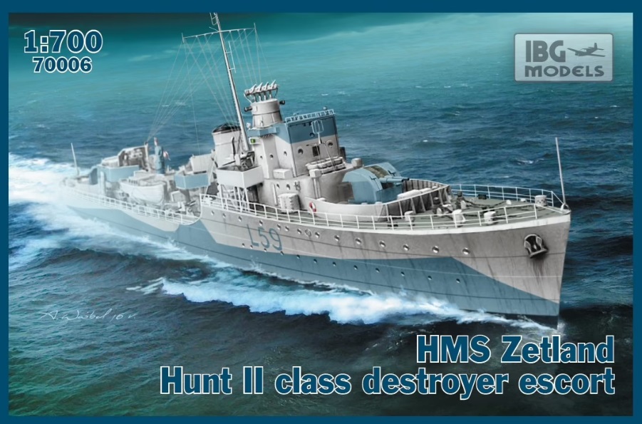 70006IBG флот  HMS Zetland 1942 Hunt II class destroyer escort  (1:700)