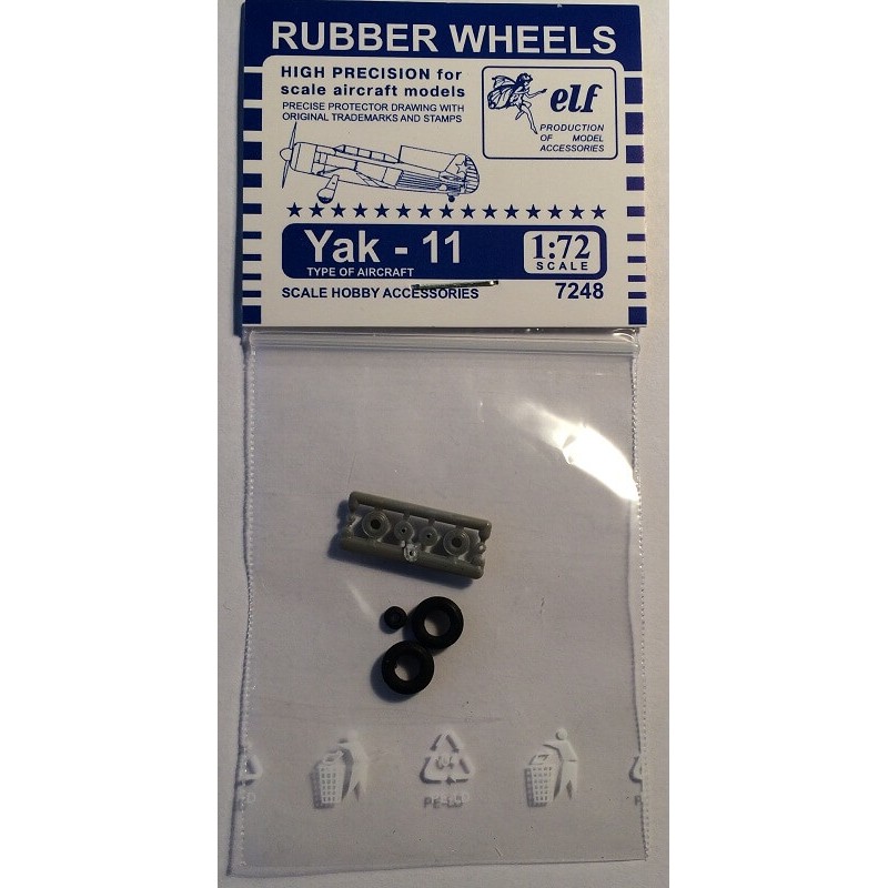 7248  дополнения из пластика  Rubber Wheels. ОКБ Яковлева 11  (1:72)