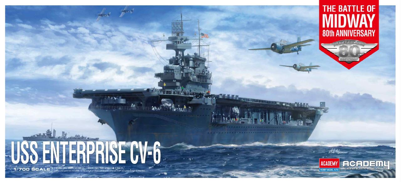 14409  флот  USS Enterprise CV-6 The Battle of Midway 80th Anniversary  (1:700)