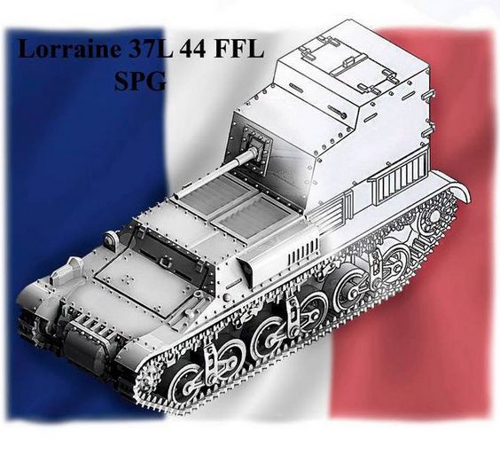 100055  техника и вооружение  Французская САУ Lorraine 37L 44FFL  (1:100)