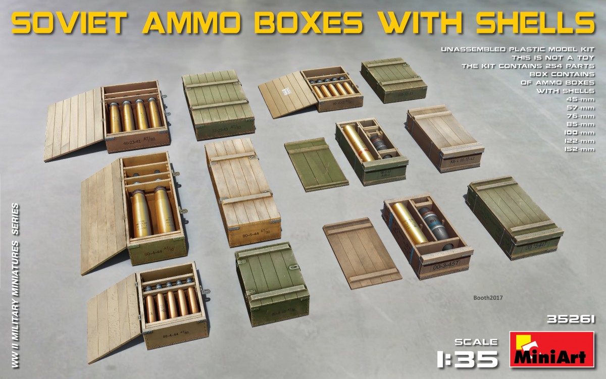 35261  наборы для диорам  SOVIET AMMO BOXES WITH SHELLS  (1:35)