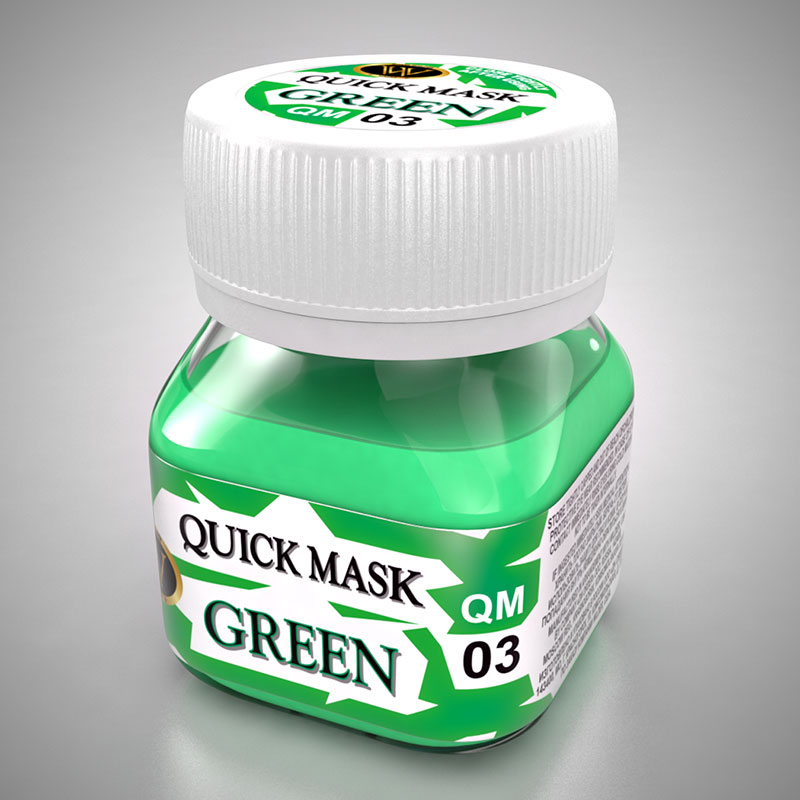 QM-03  инструменты для работы с краской  Quick Mask GREEN (Жидкая маска зелёная) 50 мл.
