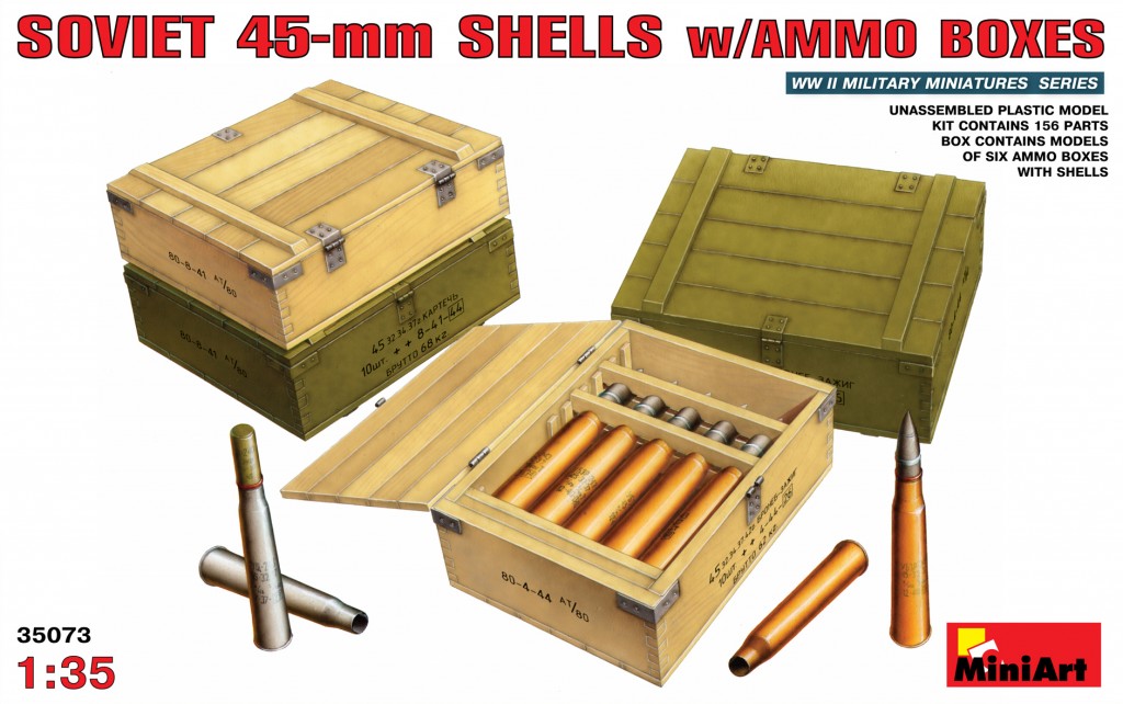 35073  наборы для диорам  SOVIET 45-mm SHELLS w/AMMO BOXES  (1:35)