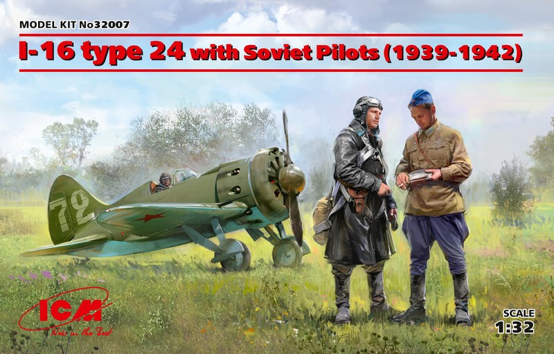 32007  авиация  И-16 тип 24 с пилотами РККА (1939-1942)  (1:32)