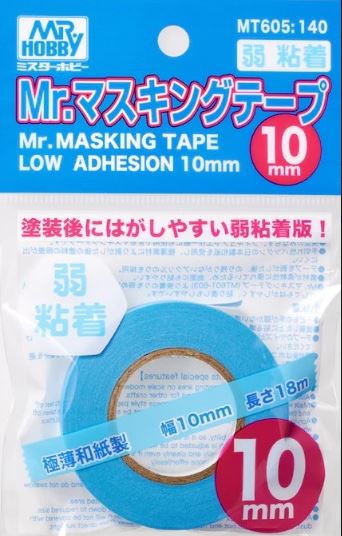 MT-605  инструменты для работы с краской  Маскировочная лента Mr.Masking Tape 10mm Low Adhesion