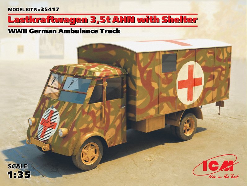 35417  техника и вооружение  Германский грузовик Lastkraftwagen 3.5 AHN медицинский (1:35)