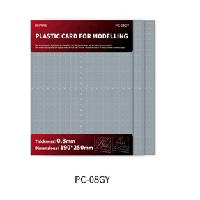 PC-08GY  дополнения из пластика  Пластиковый лист для моделирования 0.8 мм, 190х250 мм