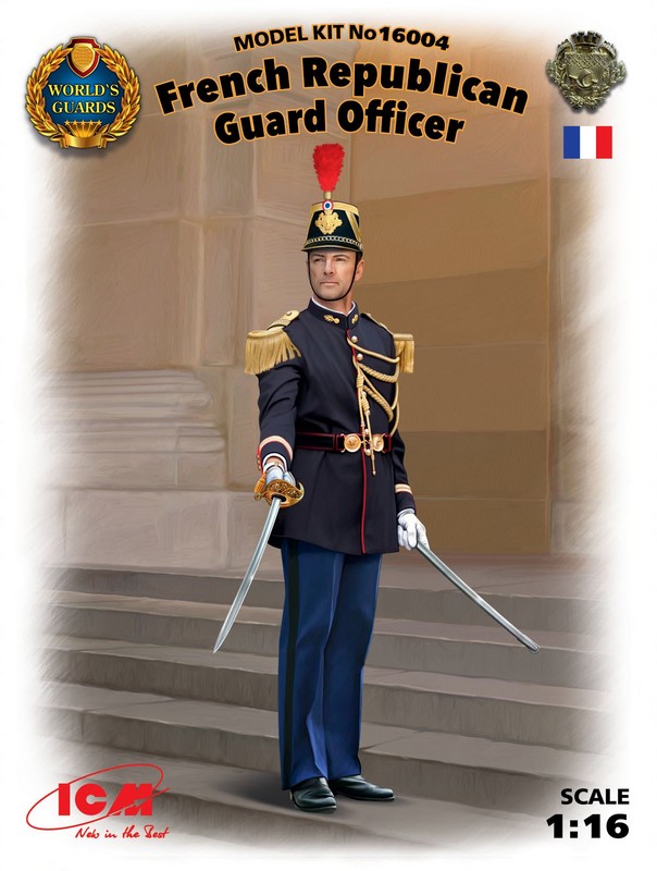 16004  фигуры  Офицер Республиканской гвардии Франции  (1:16)