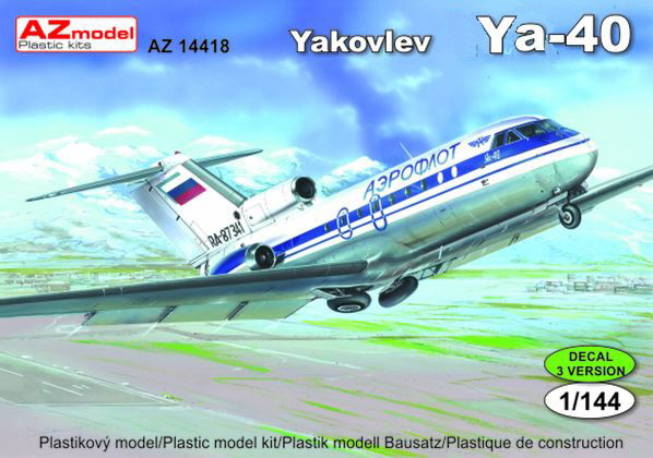 AZ14418  авиация  Yakovlev-40  (1:144)