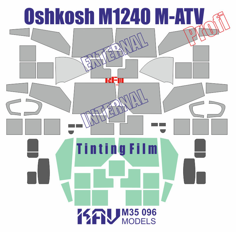 KAV M35 096  инструменты для работы с краской  Маска на М1240 M-ATV ПРОФИ (RFM)  (1:35)