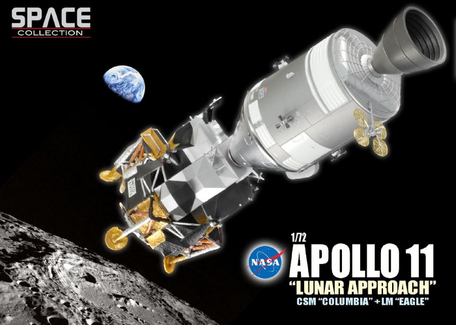 50375  космос  Apollo 11 "Lunar Approach" CSM "Columbia" + LM "Eagle"  (1:72)